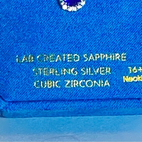 Isabella m lab created sapphire Sterling Silver Necklace - Picture 2 of 7